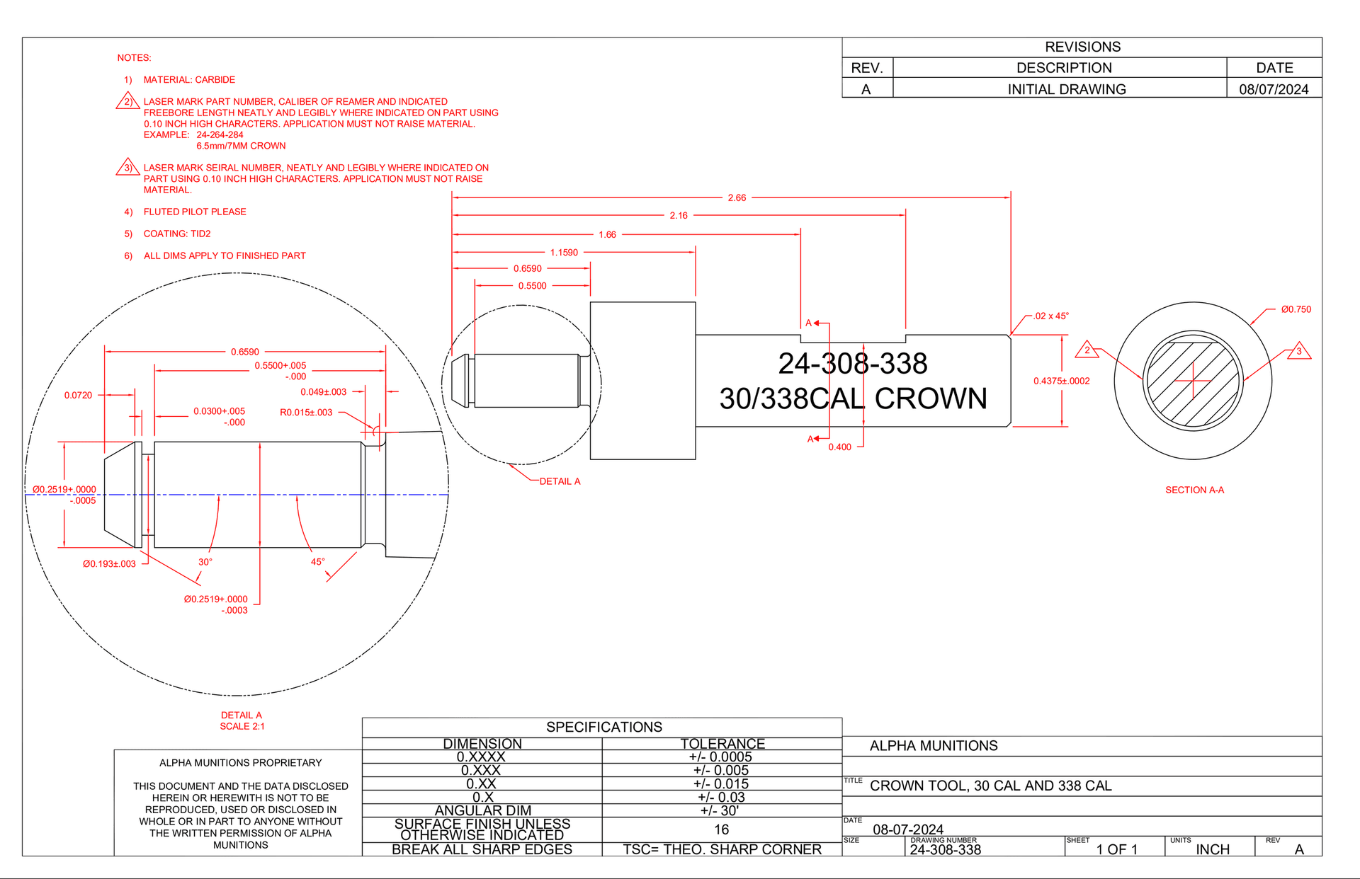 Alpha Legacy Muzzle Crown Tool - 11 Degree - image 4