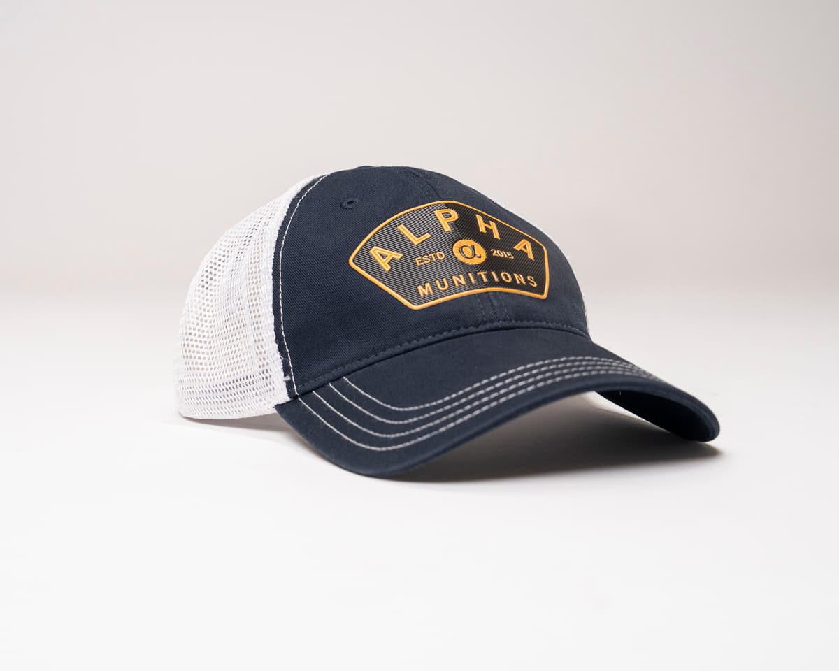 Alpha Logo Trucker Hat - Relaxed Unstructured - NAVY/WHITE